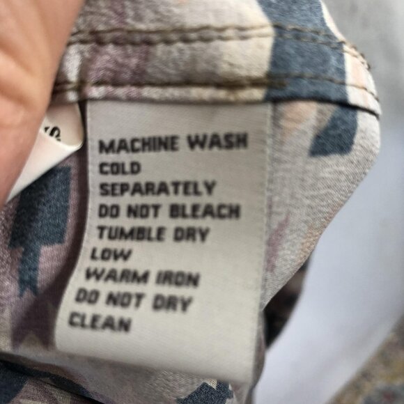 Ryan Michael Shirt Mens 2XL Multicolor Silk Pearl Snap Southwestern Long Sleeve - Picture 8 of 16